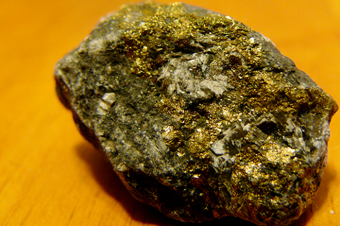 Rock with traces of gold