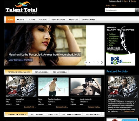 Screenshot of the agency website