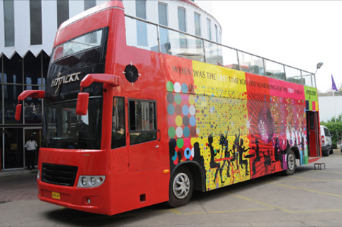 Double decker example restaurant on wheels